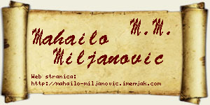 Mahailo Miljanović vizit kartica